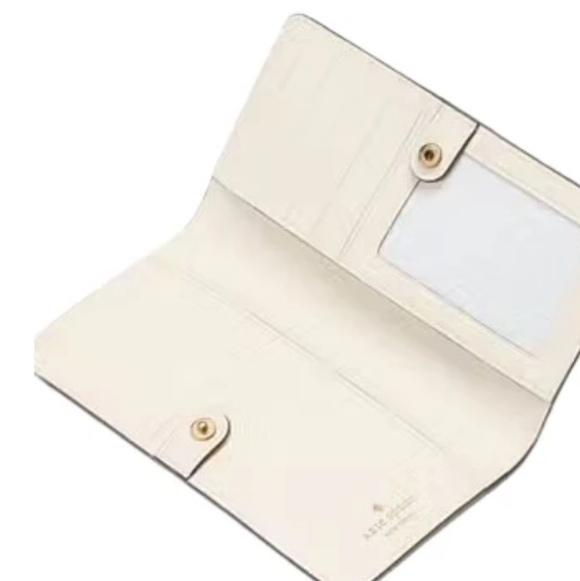 Kate Spade New York Boxed Madison Perforated Large Slim Bifold Wallet Meringue - Picture 5 of 12